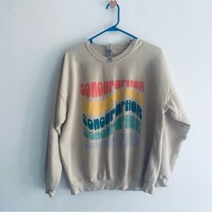 Gildan Sonographer tan crewneck sweatshirt